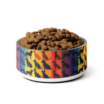 Rainbow Dog Silhouettes Pet Bowl